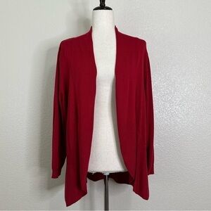 NWT Iman Cotton Rayon Blend Red Open Front Cardigan, Size XL